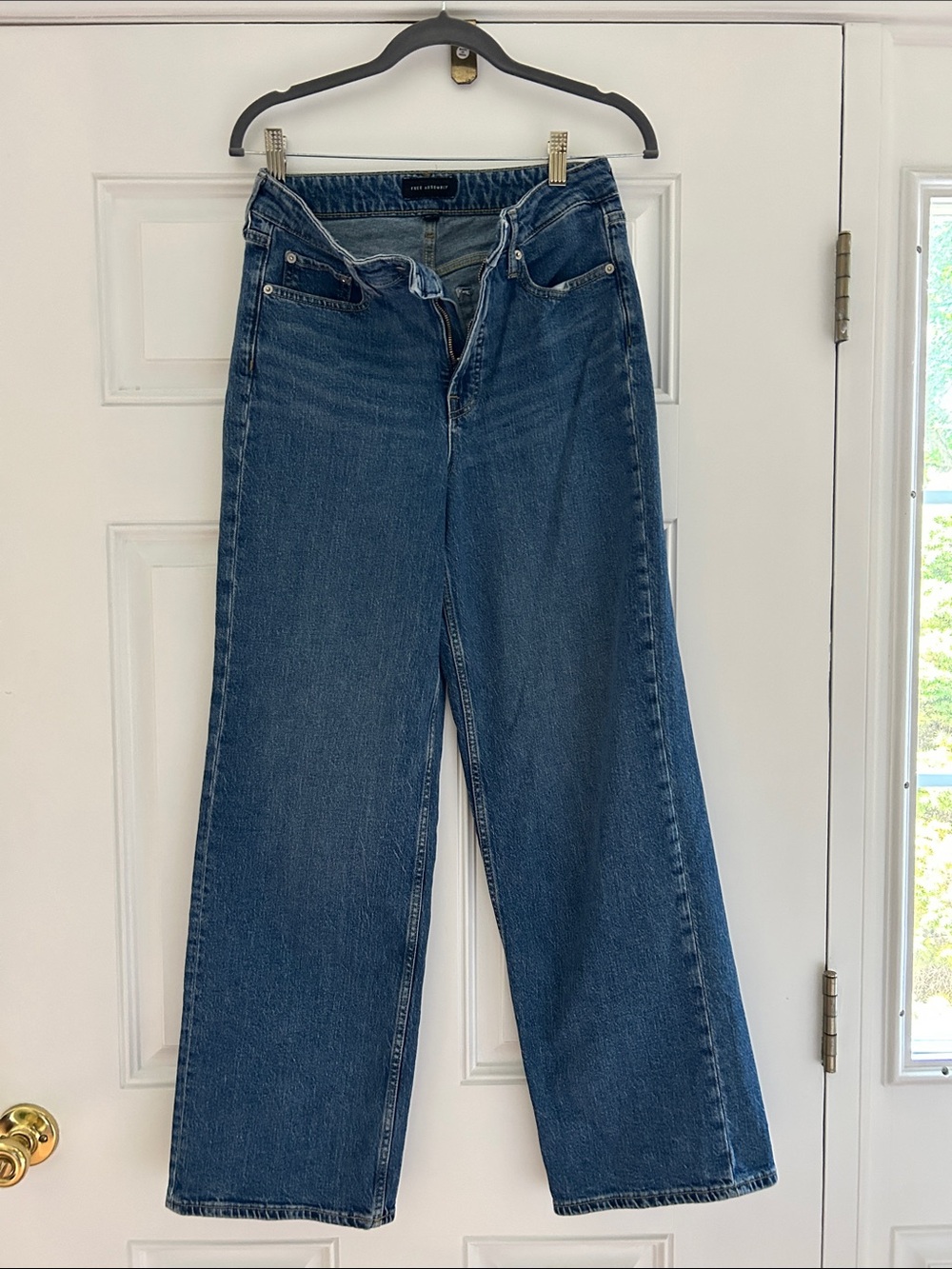Wide Leg High-Rise Jeans - Dark Blue